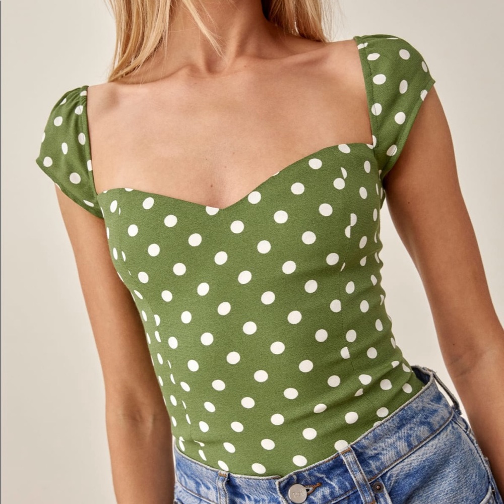 Reformation Madisson Top in Edamame